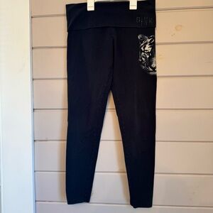 Victoria Secret PINK Foldover Black Tiger Yoga Leggings
